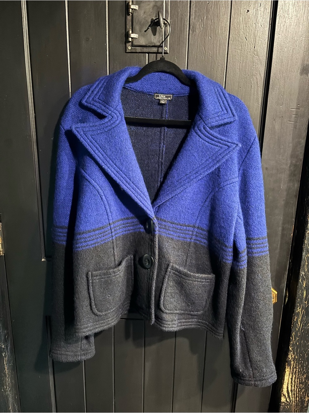 Blue and black wool jacket vintage